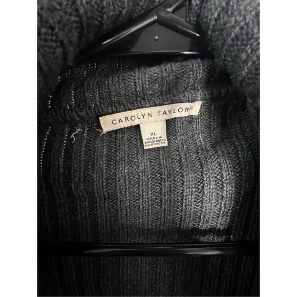 Carolyn Taylor Dark Grey Button Up Long Cardigan With Belt - Picture 3 of 5